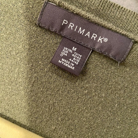 Primark Size M Sage Green Long Sleeve Gold Button V Neck Lightweight Cardigan - Picture 10 of 11